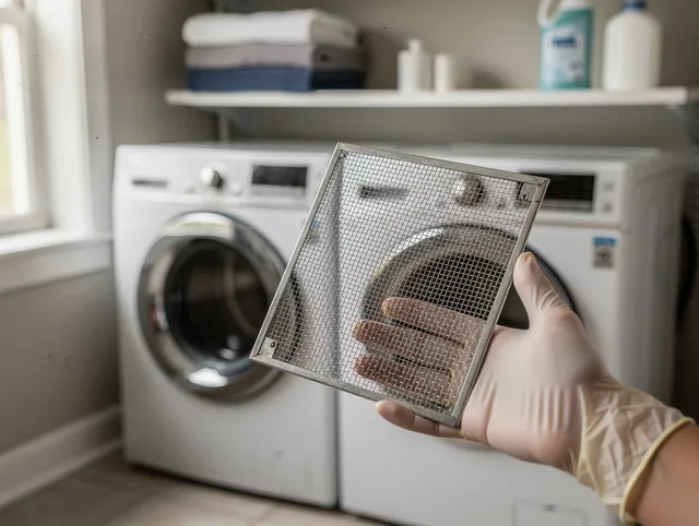 Harrisburg Dryer Vent Cleaning specialist performing detailed lint trap cleaning service in Harrisburg
