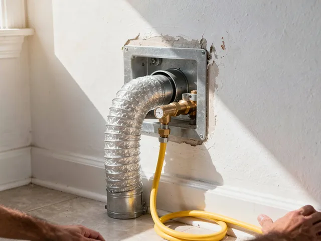 Harrisburg Dryer Vent Cleaning certified technician performing specialized gas dryer vent cleaning in Harrisburg